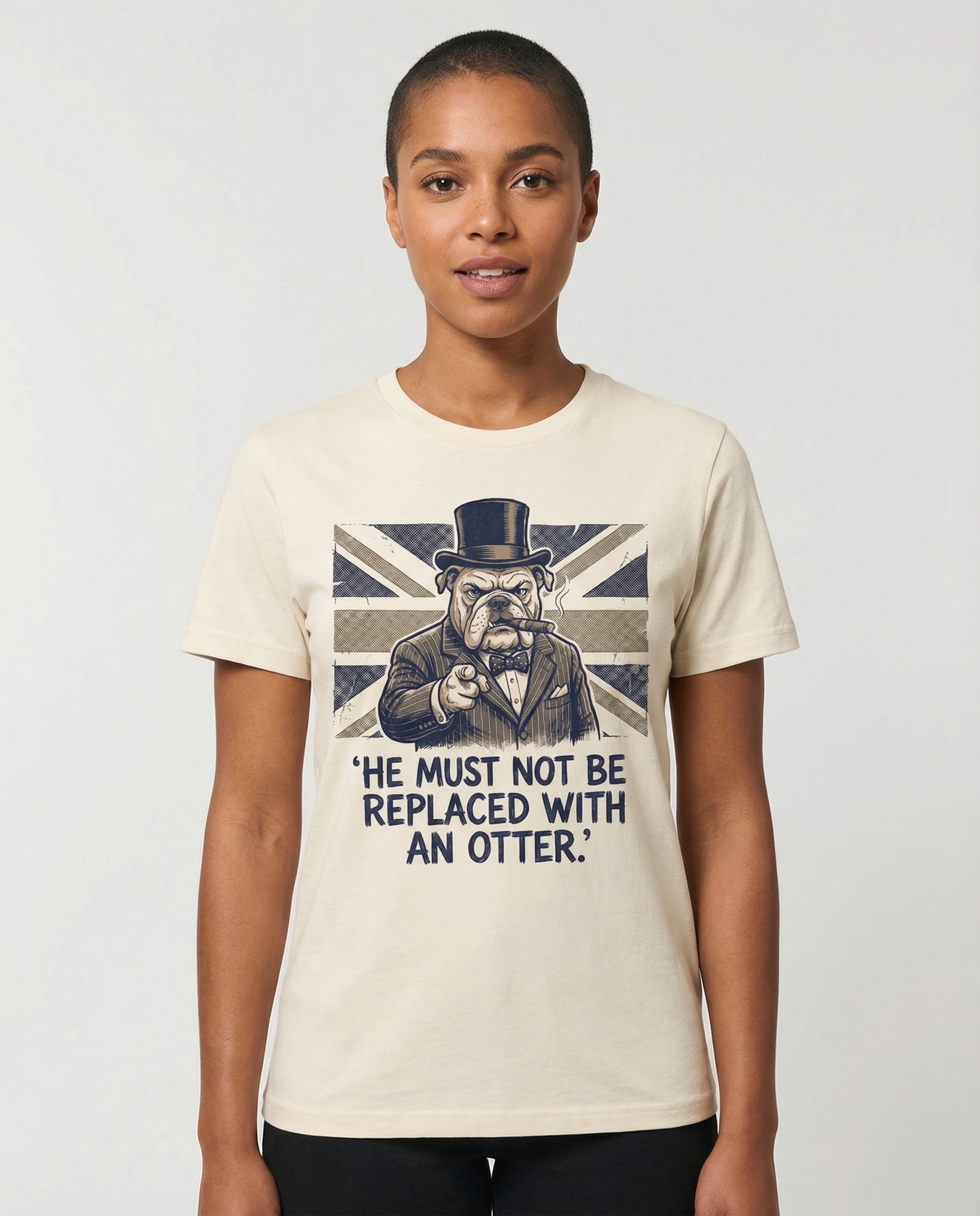 BULLDOG UNION shirt shown on a female model