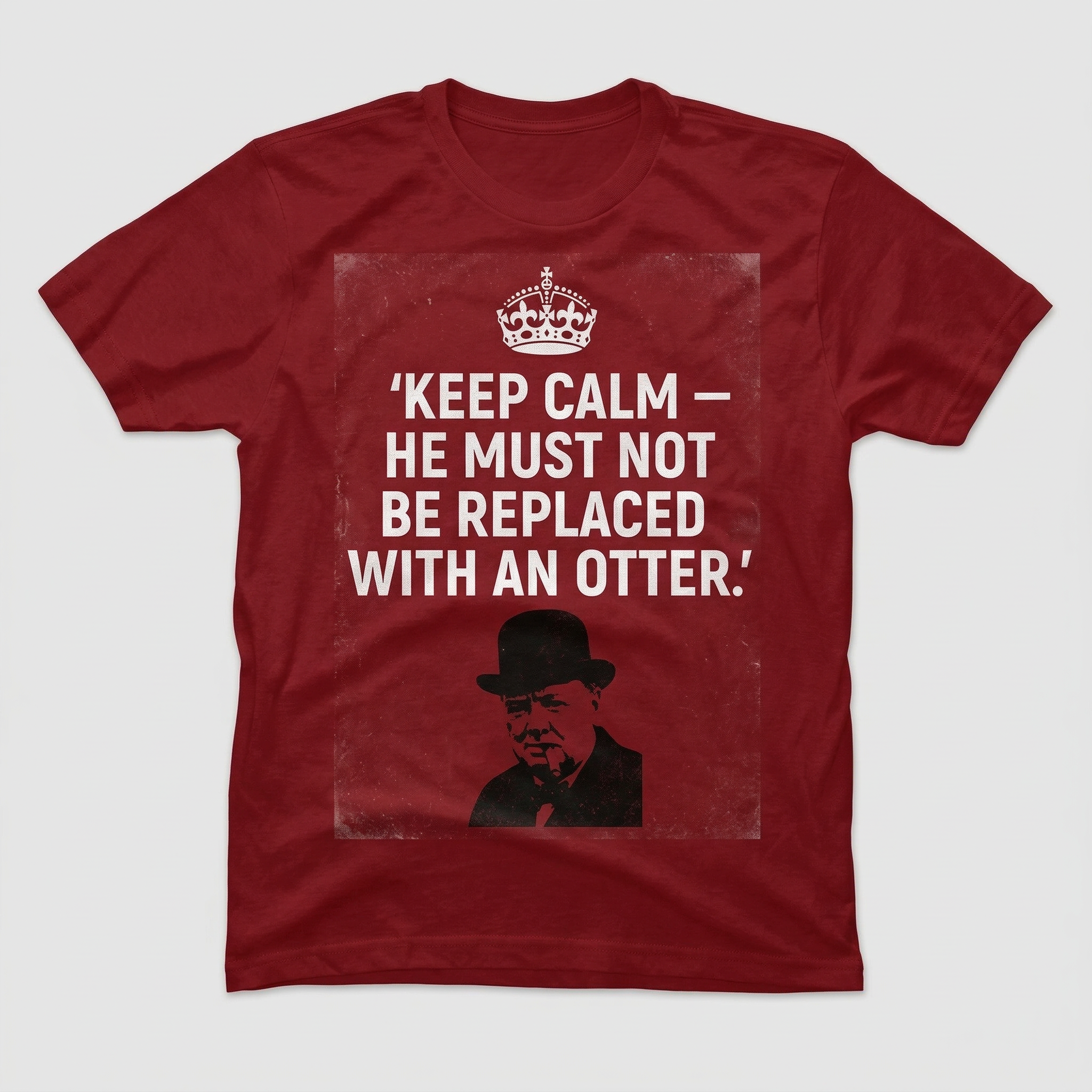 KEEP CALM OTTER shirt shown flat for purchase