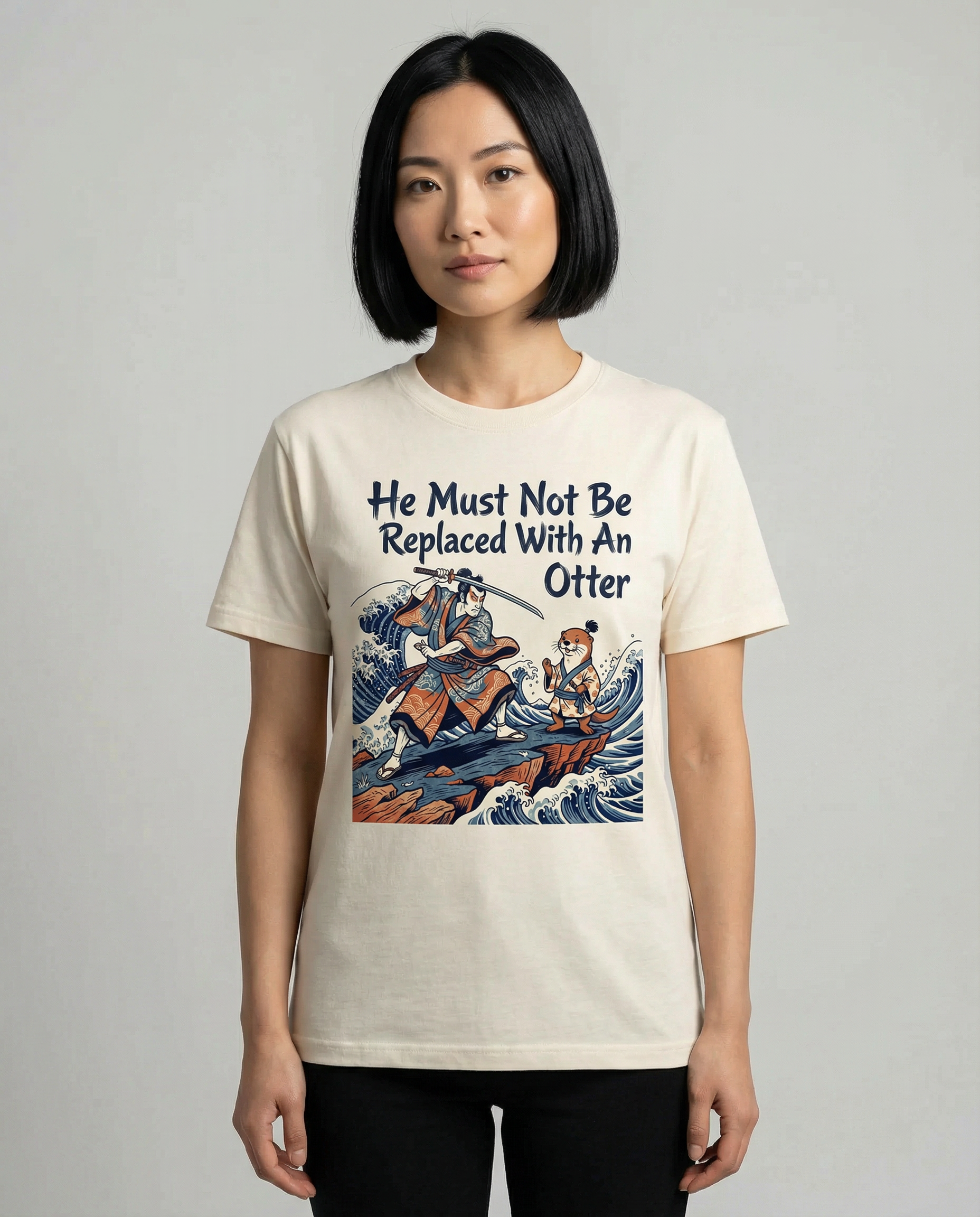 OTTER UKIYO STANDOFF shirt shown on a female model